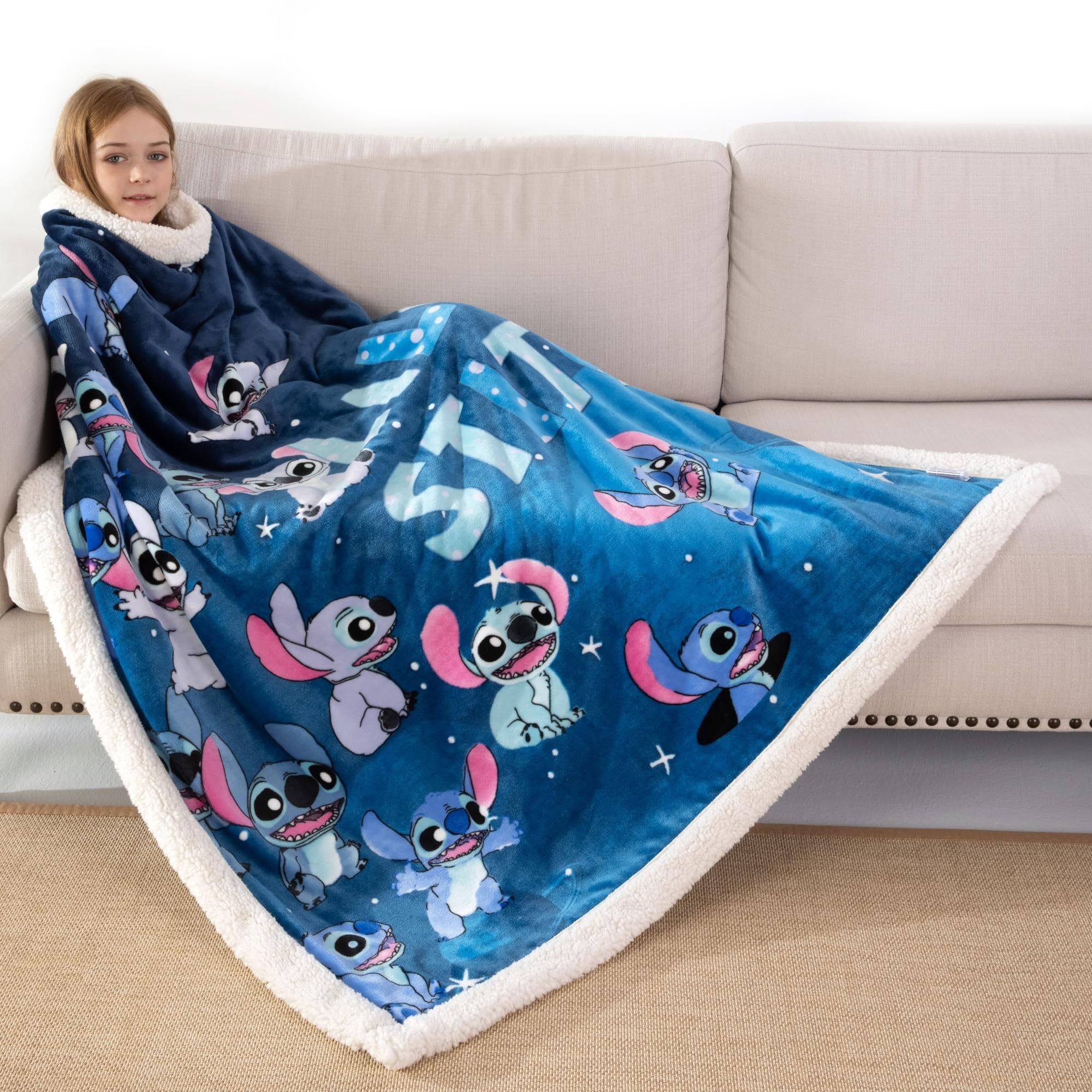 Foto 4 pulgar | Manta De Franela Sherpa Para Niños Cosusket, 130 X 150 Cm - Venta Internacional.