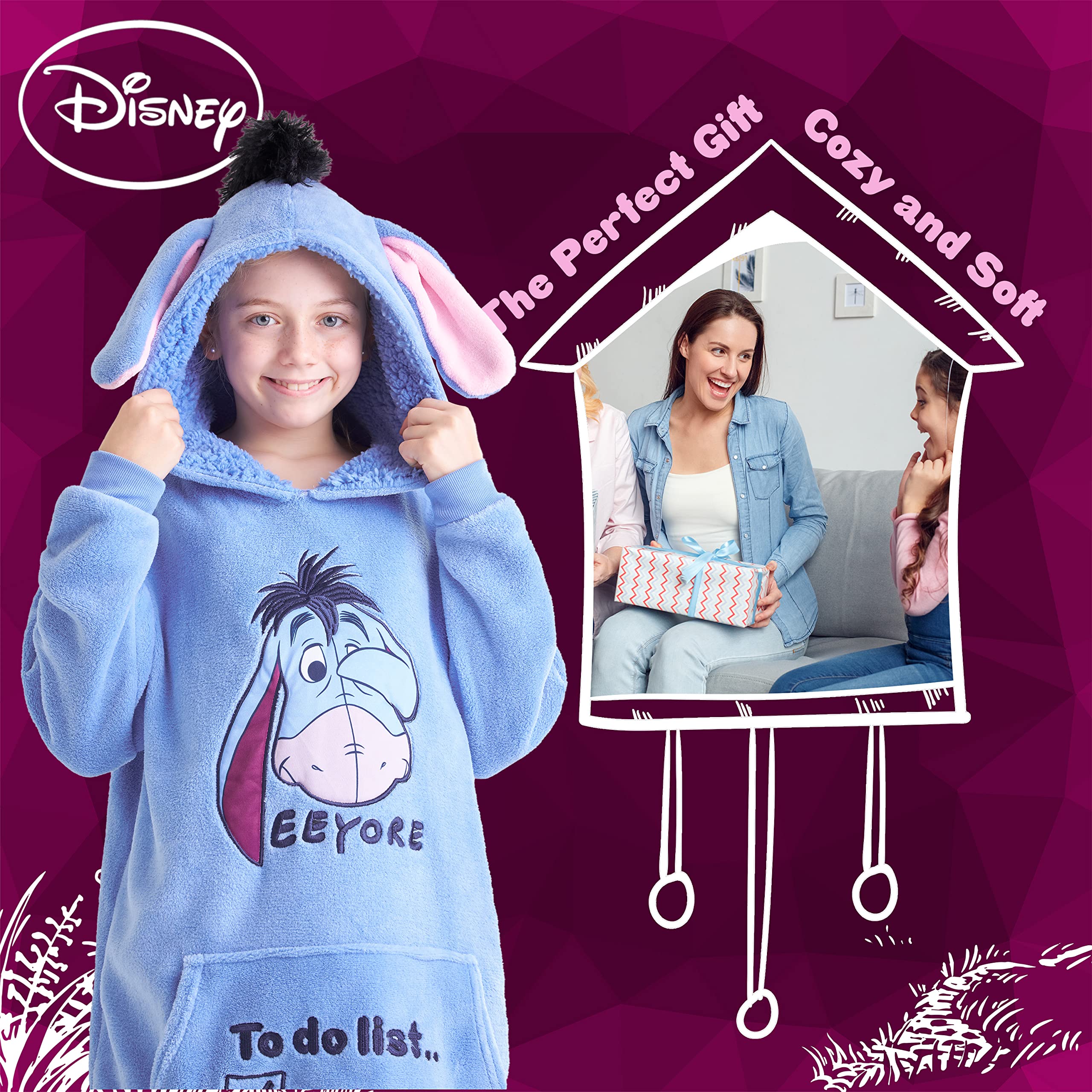 Foto 4 pulgar | Manta con Capucha Disney - Venta Internacional