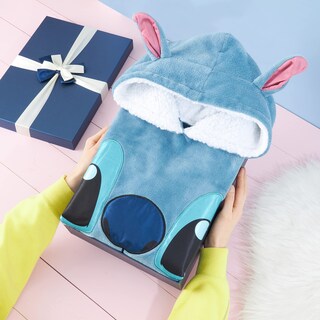 Foto 2 | Manta con Capucha Disney Stitch Azul - Venta Internacional