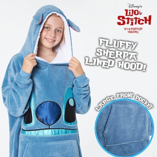 Foto 4 | Manta con Capucha Disney Stitch Azul - Venta Internacional