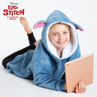 Foto 5 | Manta con Capucha Disney Stitch Azul - Venta Internacional