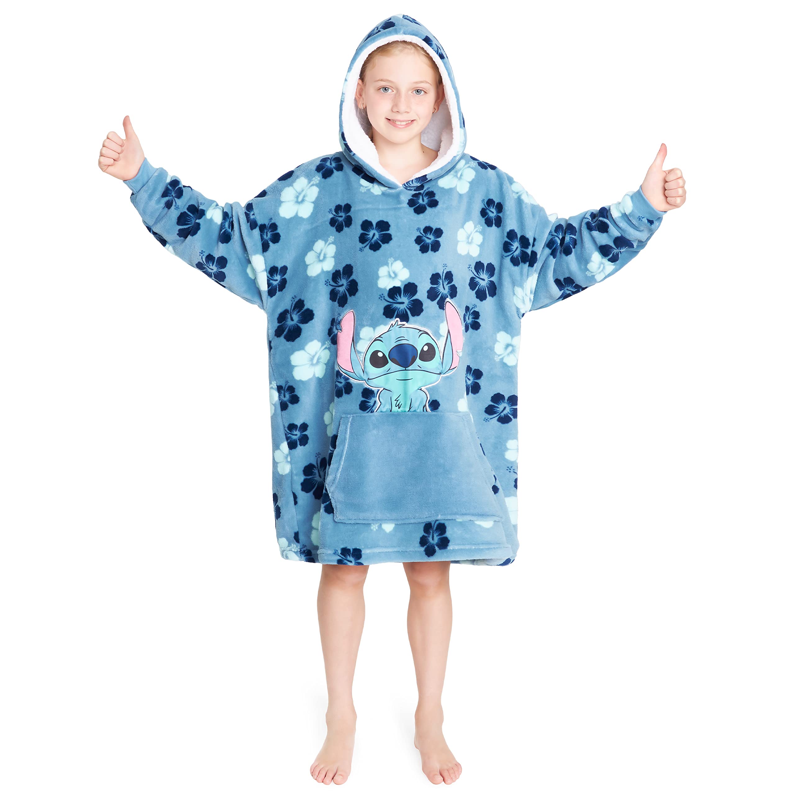 Foto 2 pulgar | Manta con Capucha Disney Stitch Azul - Venta Internacional