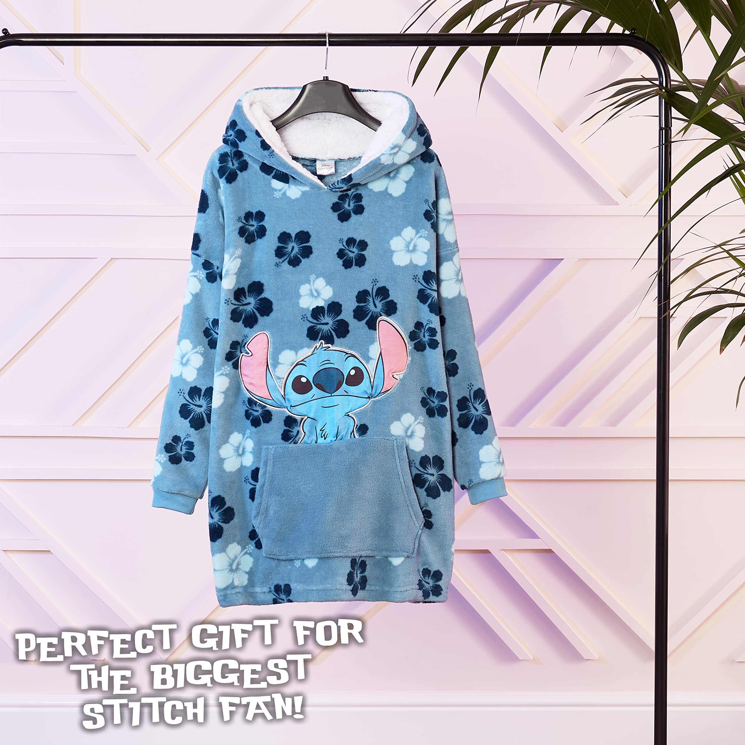 Foto 3 pulgar | Manta con Capucha Disney Stitch Azul - Venta Internacional
