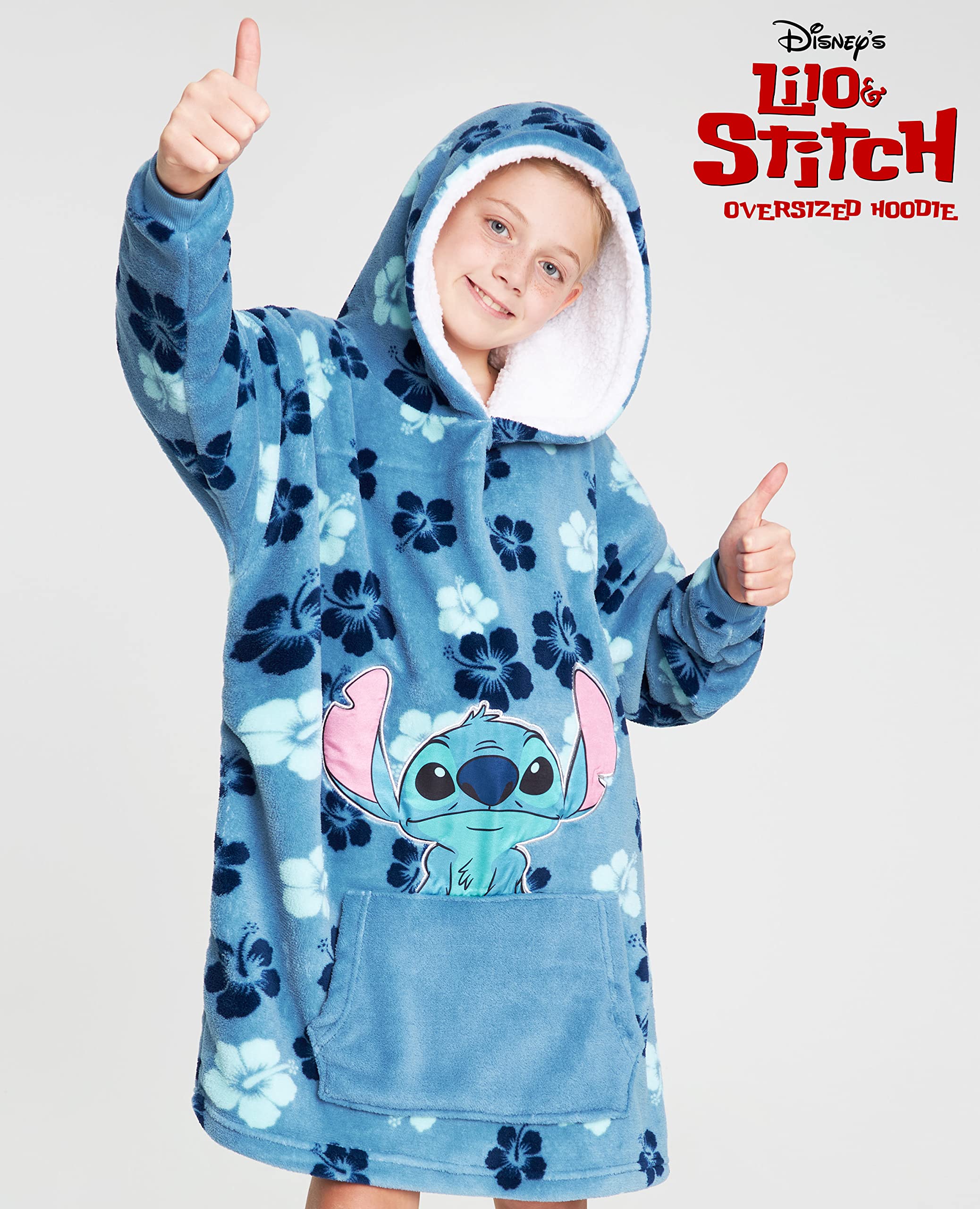 Foto 6 pulgar | Manta con Capucha Disney Stitch Azul - Venta Internacional