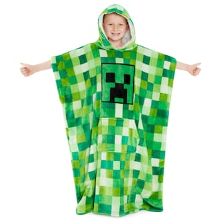 Foto 1 | Manta Con Capucha Minecraft, Forro Polar Para Niños Y Adolescentes, Color Verde - Venta Internacional.