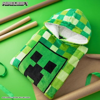 Foto 2 | Manta Con Capucha Minecraft, Forro Polar Para Niños Y Adolescentes, Color Verde - Venta Internacional.