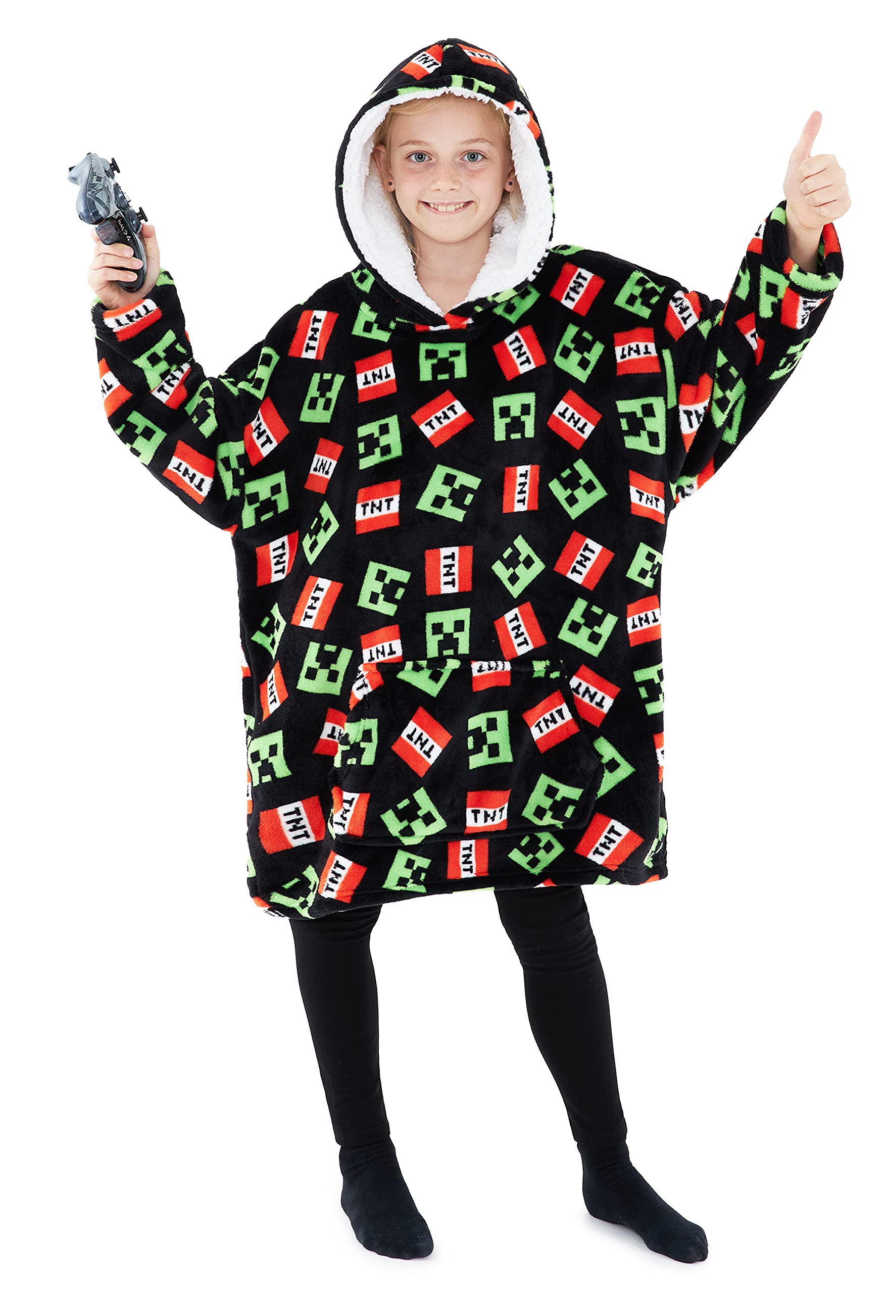 Foto 2 pulgar | Manta Con Capucha De Forro Polar Minecraft Para Niños Y Adolescentes - Venta Internacional.