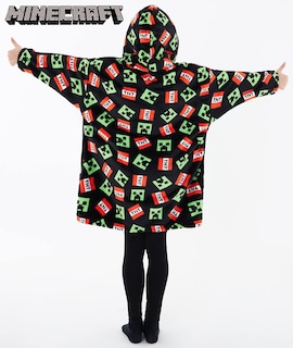 Foto 6 | Manta Con Capucha De Forro Polar Minecraft Para Niños Y Adolescentes - Venta Internacional.