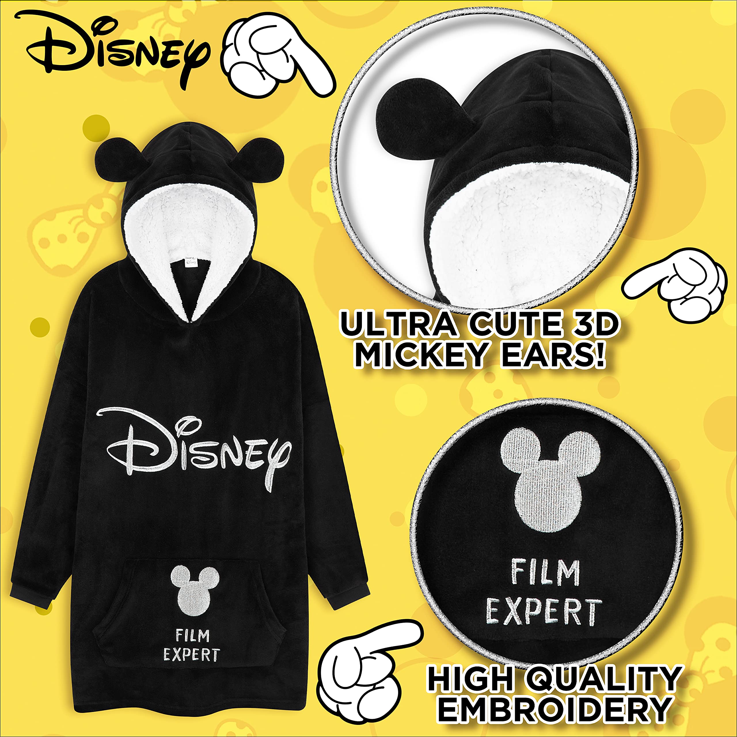 Foto 3 pulgar | Manta con Capucha Disney Mickey - Venta Internacional