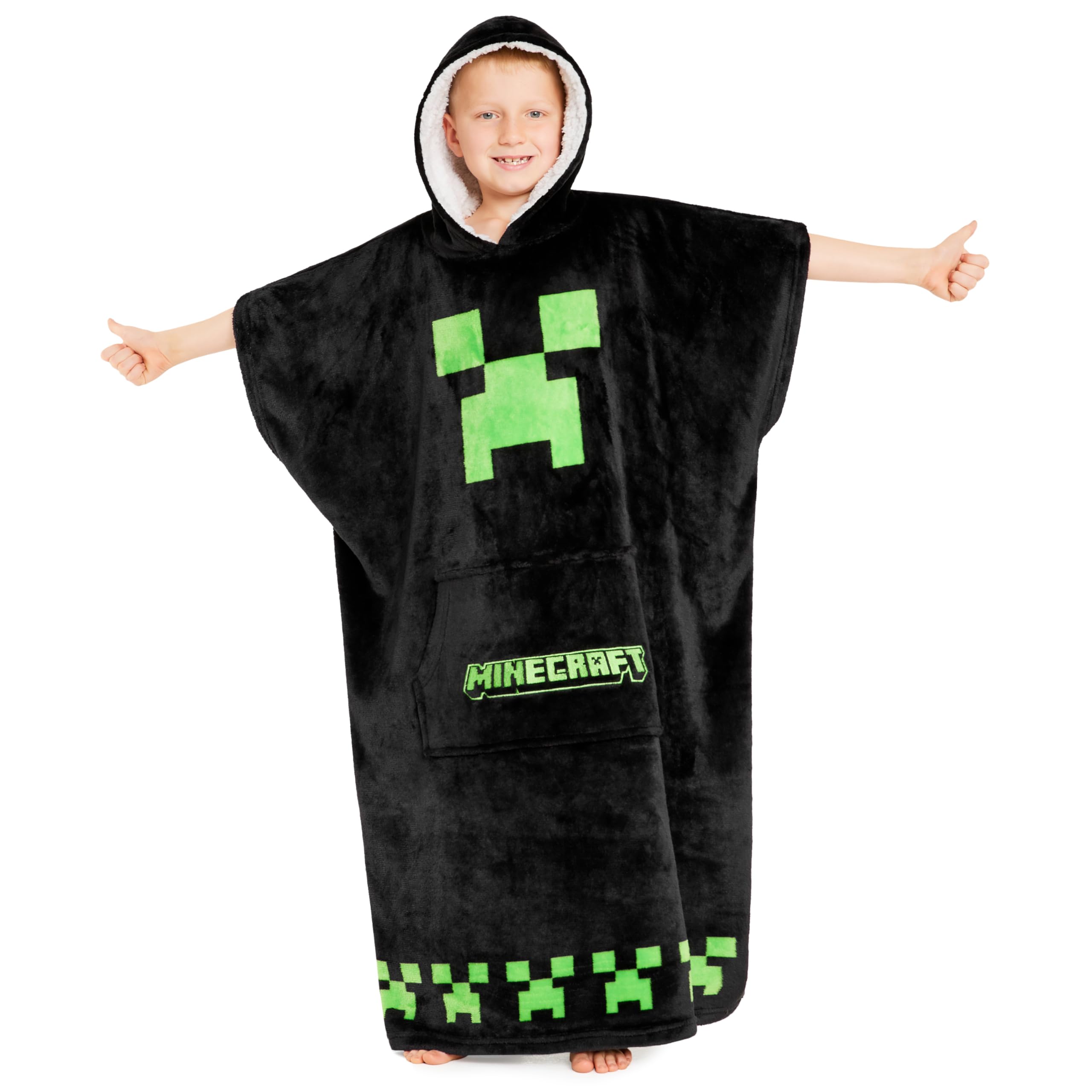 Foto 2 pulgar | Manta Con Capucha De Forro Polar Minecraft Para Niños Y Adolescentes - Venta Internacional.