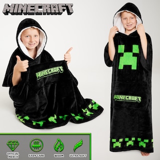 Foto 5 | Manta Con Capucha De Forro Polar Minecraft Para Niños Y Adolescentes - Venta Internacional.