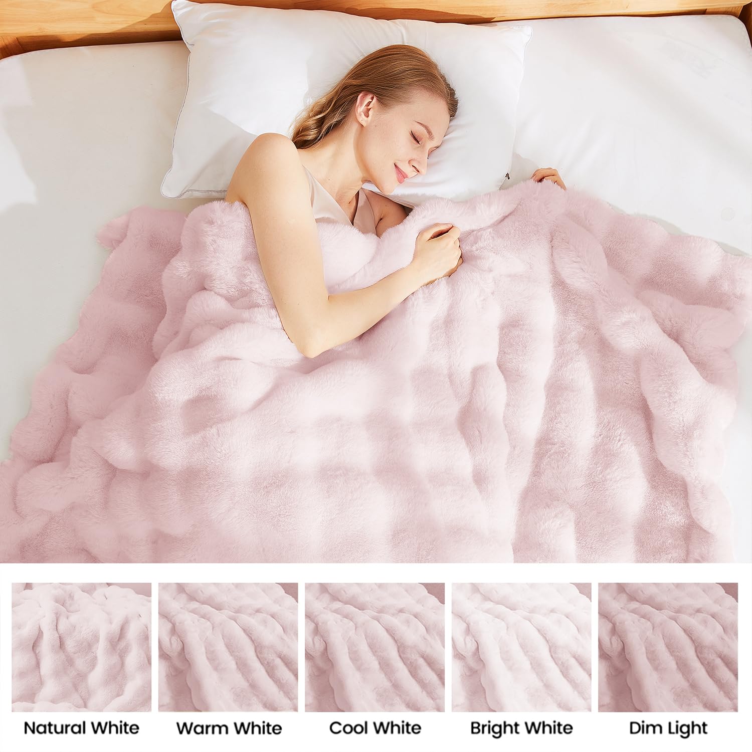 Foto 6 | Manta Latepis De Piel Sintética Rosa King Bubble, 220 X 270 Cm, 860 G/m² - Venta Internacional.