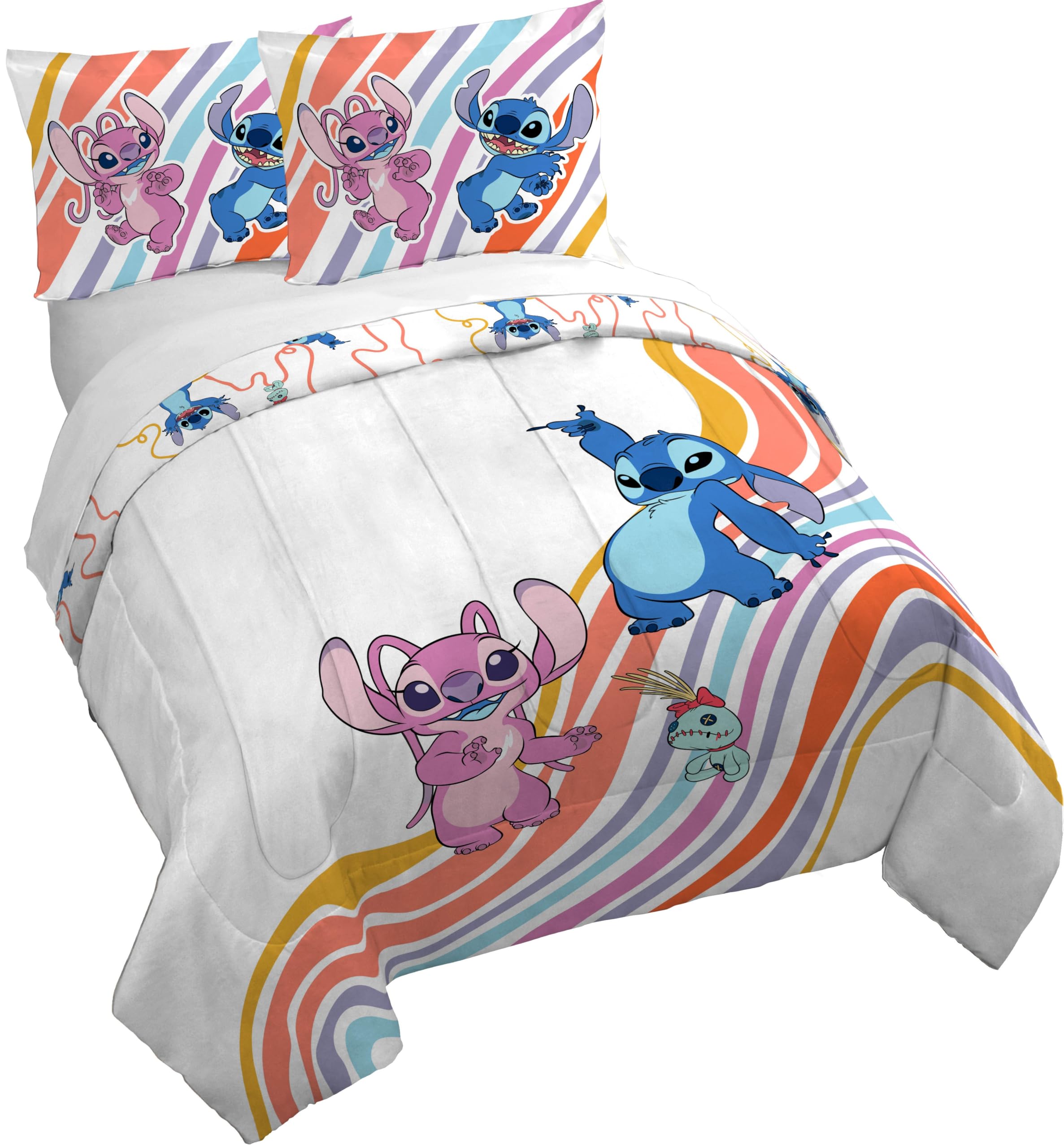 Foto 2 pulgar | Juego De Fundas De Edredón Jay Franco Lilo Y Stitch Queen De 3 Piezas - Venta Internacional.