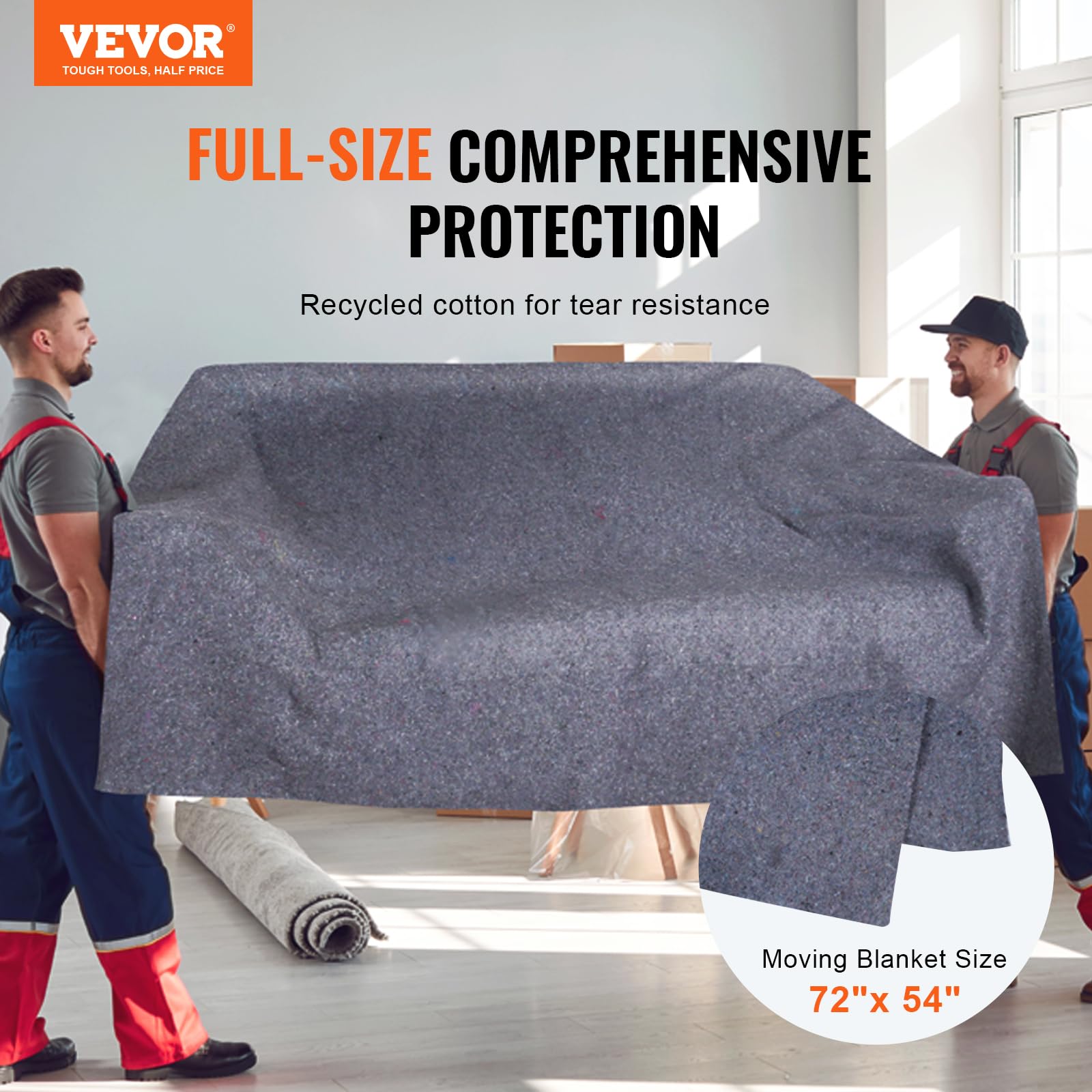 Foto 3 pulgar | Mantas De Mudanza Vevor De 9,53 Kg, 12 Paquetes De 72 X 54 Pulgadas, Color Gris - Venta Internacional.