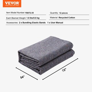 Foto 7 | Mantas De Mudanza Vevor De 9,53 Kg, 12 Paquetes De 72 X 54 Pulgadas, Color Gris - Venta Internacional.
