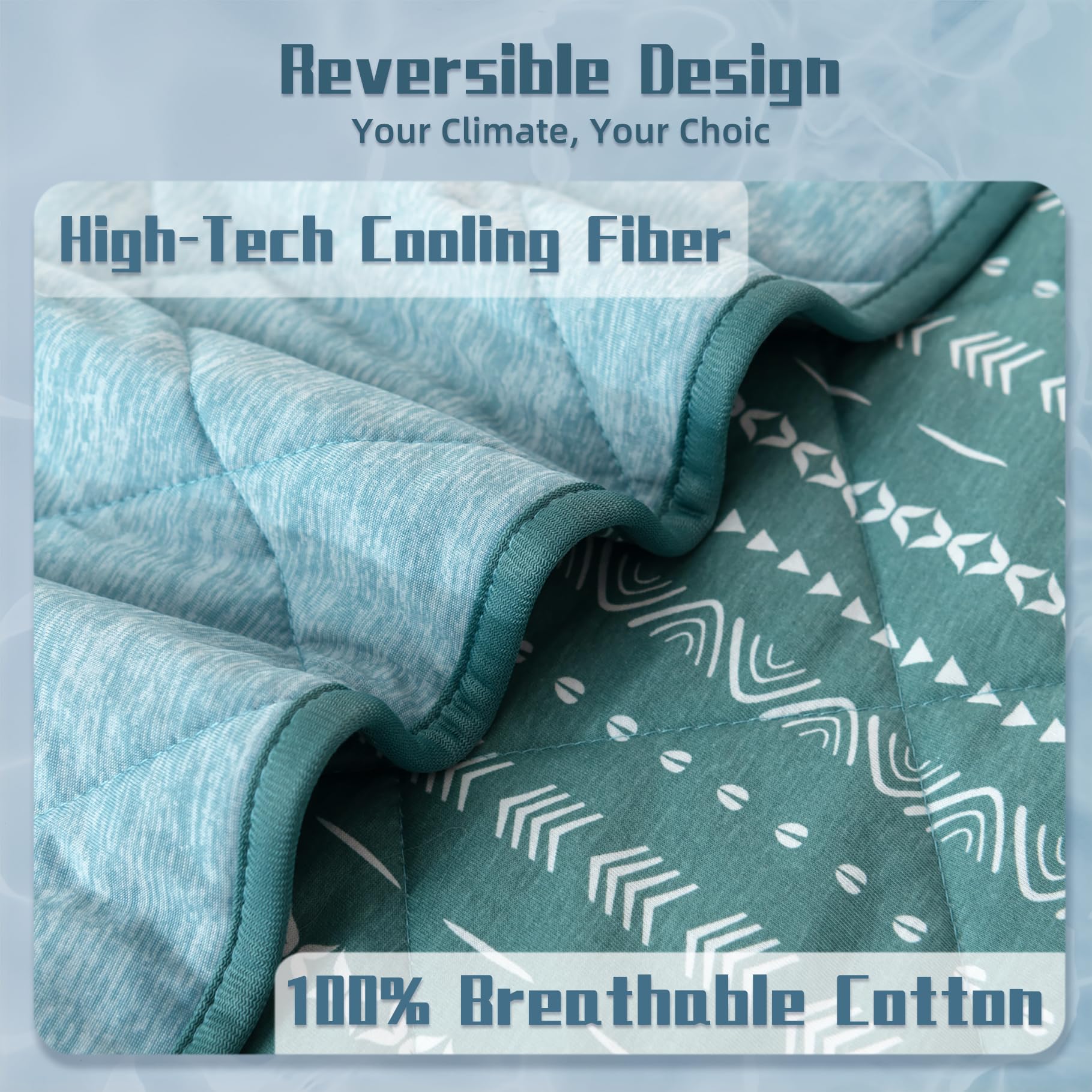 Foto 6 | Manta Refrescante Downcool Reversible Verde 150x180 Cm - Venta Internacional.