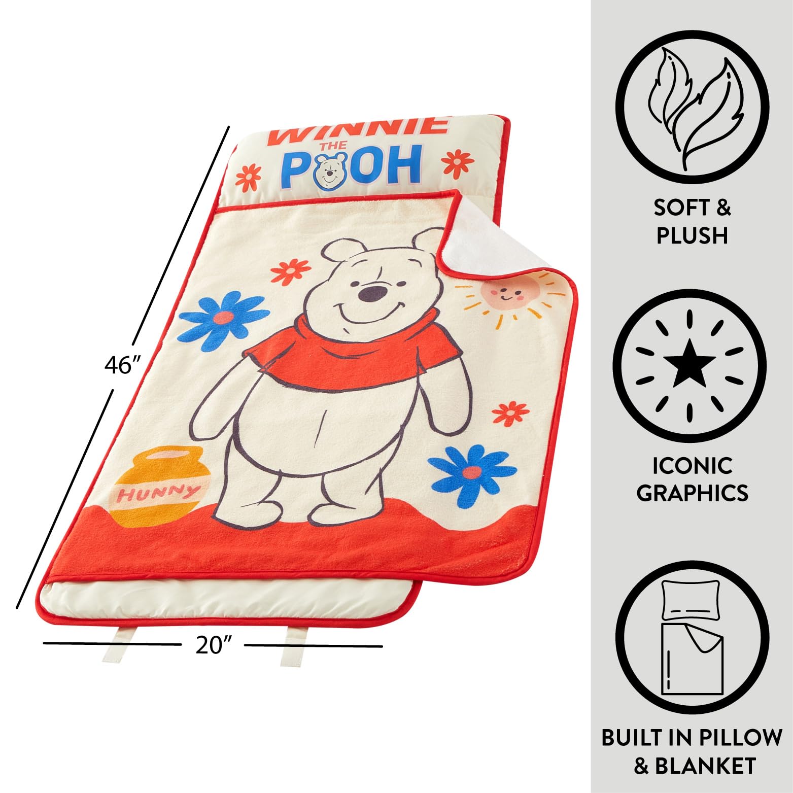Foto 3 pulgar | Alfombrilla Acolchada Para Niños Pequeños Con Diseño De Winnie The Pooh De Disney Y Manta - Venta Internacional.