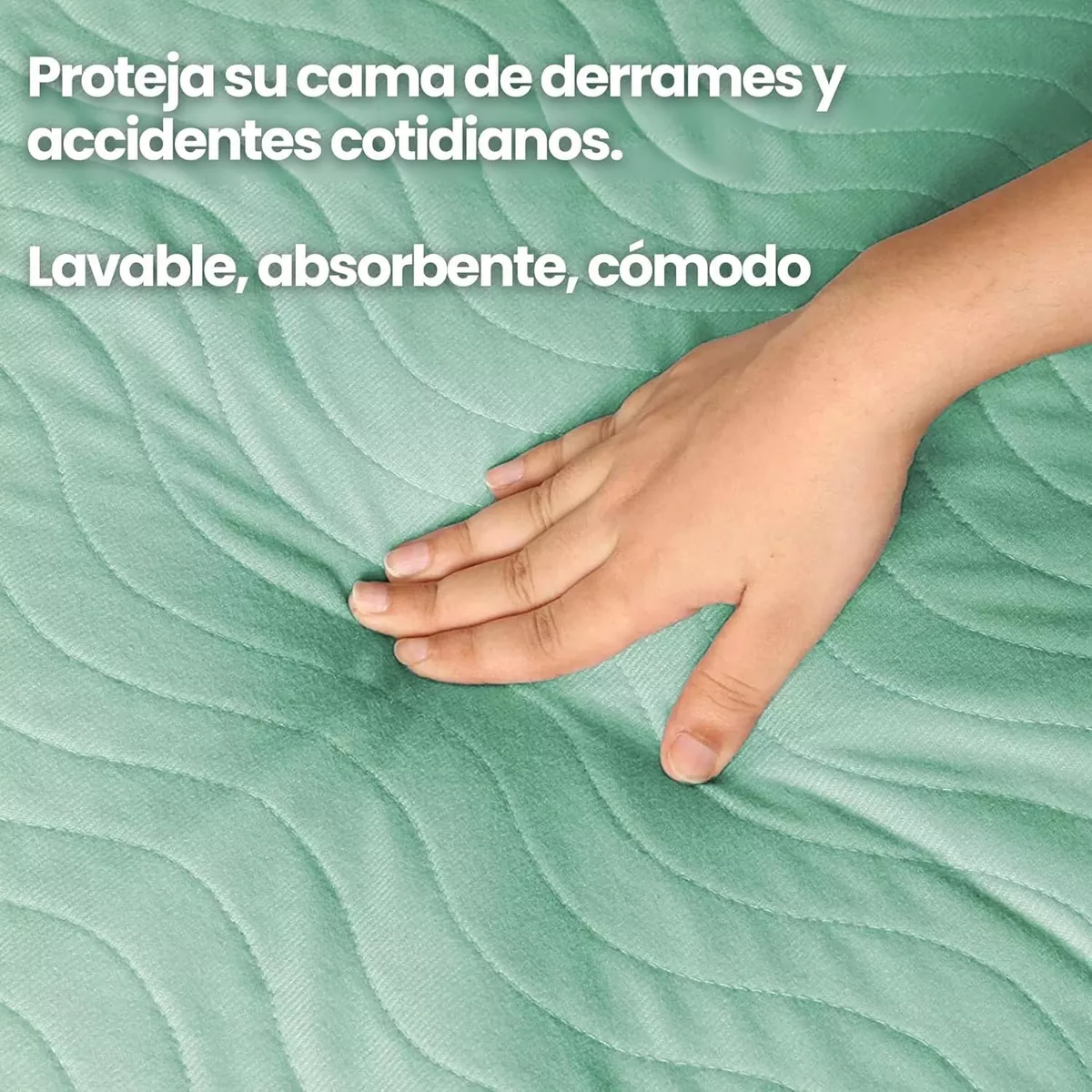 Foto 7 pulgar | Almohadilla Cubre Cama Incontinencia Urinaria Lavable Absorbente (verde)