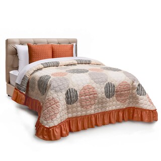 Foto 1 | Colcha Con Cojines King Size Elefantito Hogar Rietti Color Beige Geométrico