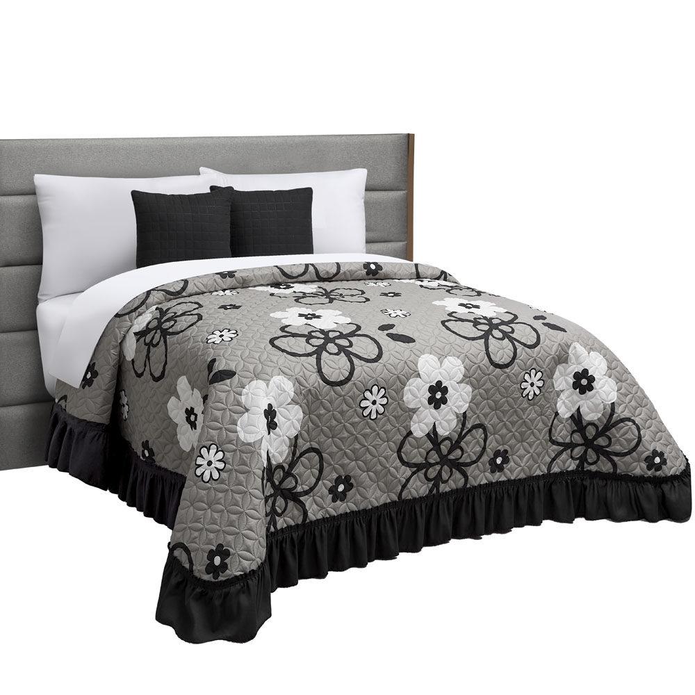 Foto 1 | Colcha Con Cojines King Size Elefantito Hogar Alatri Color Gris Floral