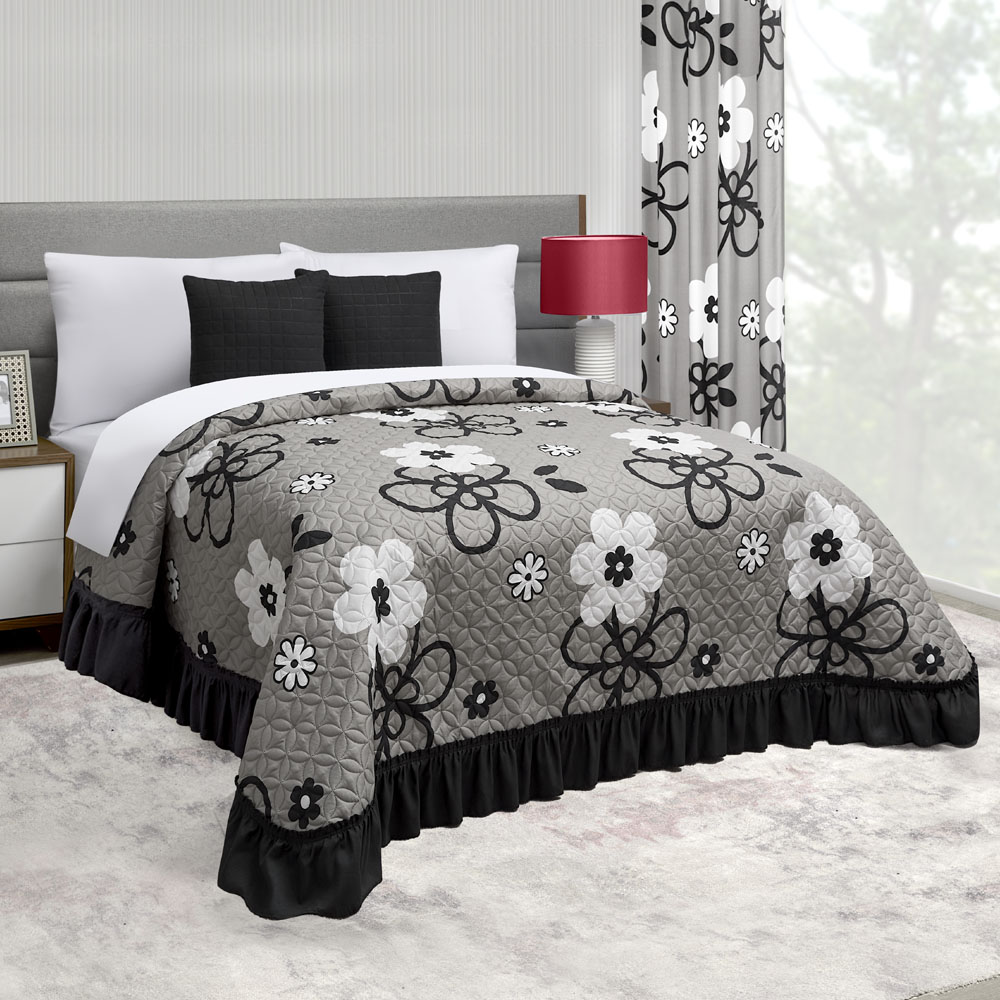 Foto 2 | Colcha Con Cojines King Size Elefantito Hogar Alatri Color Gris Floral