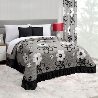 Foto 2 | Colcha Con Cojines King Size Elefantito Hogar Alatri Color Gris Floral