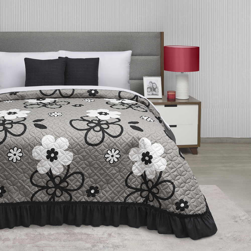 Foto 4 pulgar | Colcha Con Cojines King Size Elefantito Hogar Alatri Color Gris Floral