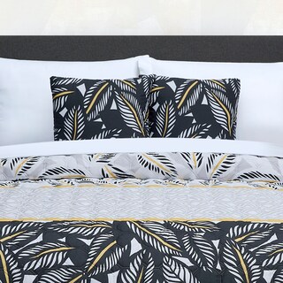 Foto 4 | Colcha Con Cojines King Size Elefantito Hogar Varenna Color Negro Hojas