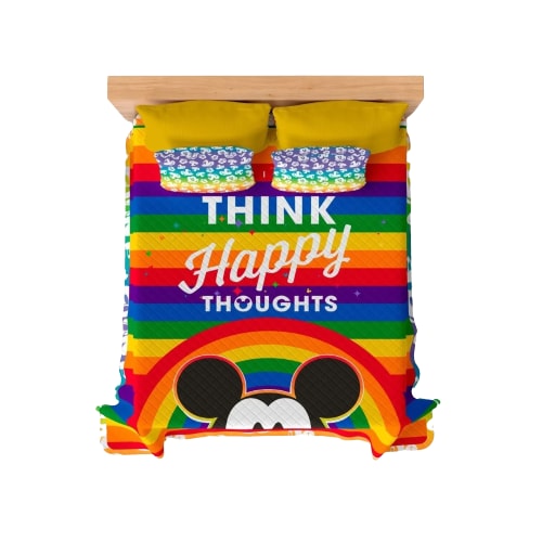 Edrecolcha Suave Y Ligera Matrimonial Mickey Rainbow Pride $1,289