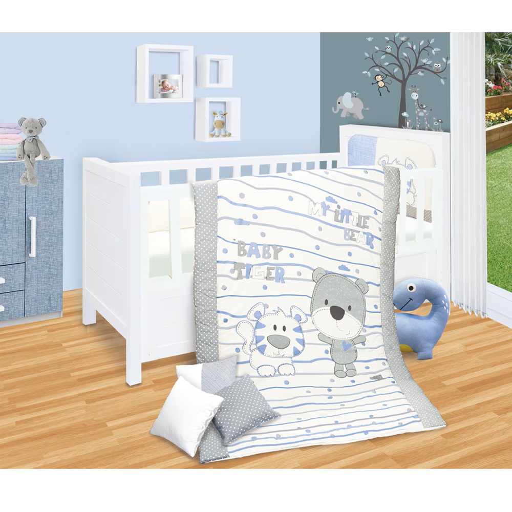 Foto 4 pulgar | Set Edredon Cuna Cama Corral Baby Baby 6 Piezas Boy Amiguitos