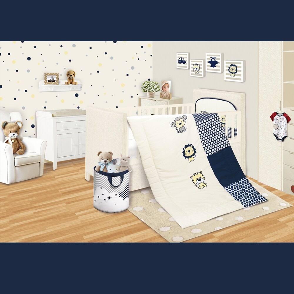 Foto 4 pulgar | Set Edredon Cuna Cama Corral Baby Baby 6 Piezas Boy Felinos