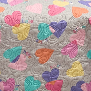 Foto 5 | Edredón Ligero Elefantito Hogar Wish Color Gris Individual Corazones