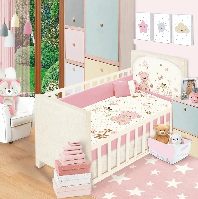Foto 2 pulgar | Set Edredon Cuna Cama Corral Baby Baby 6 Piezas Girl Ternura