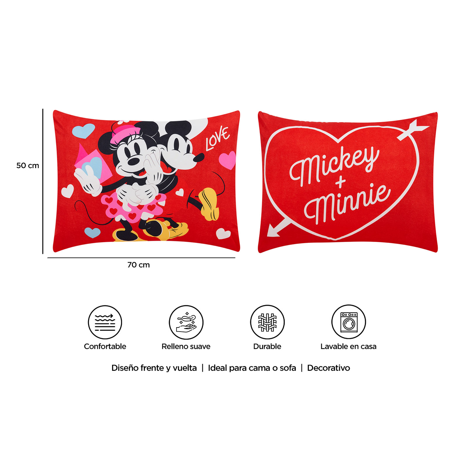 Foto 8 pulgar | Almohada Reversible Mickey Cupido