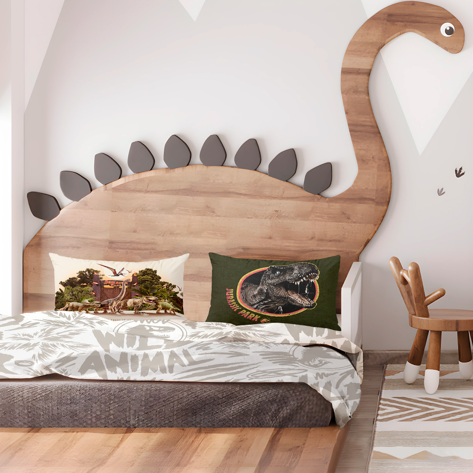 Foto 4 pulgar | Almohada Reversible Jurassic Park Dinosaurs