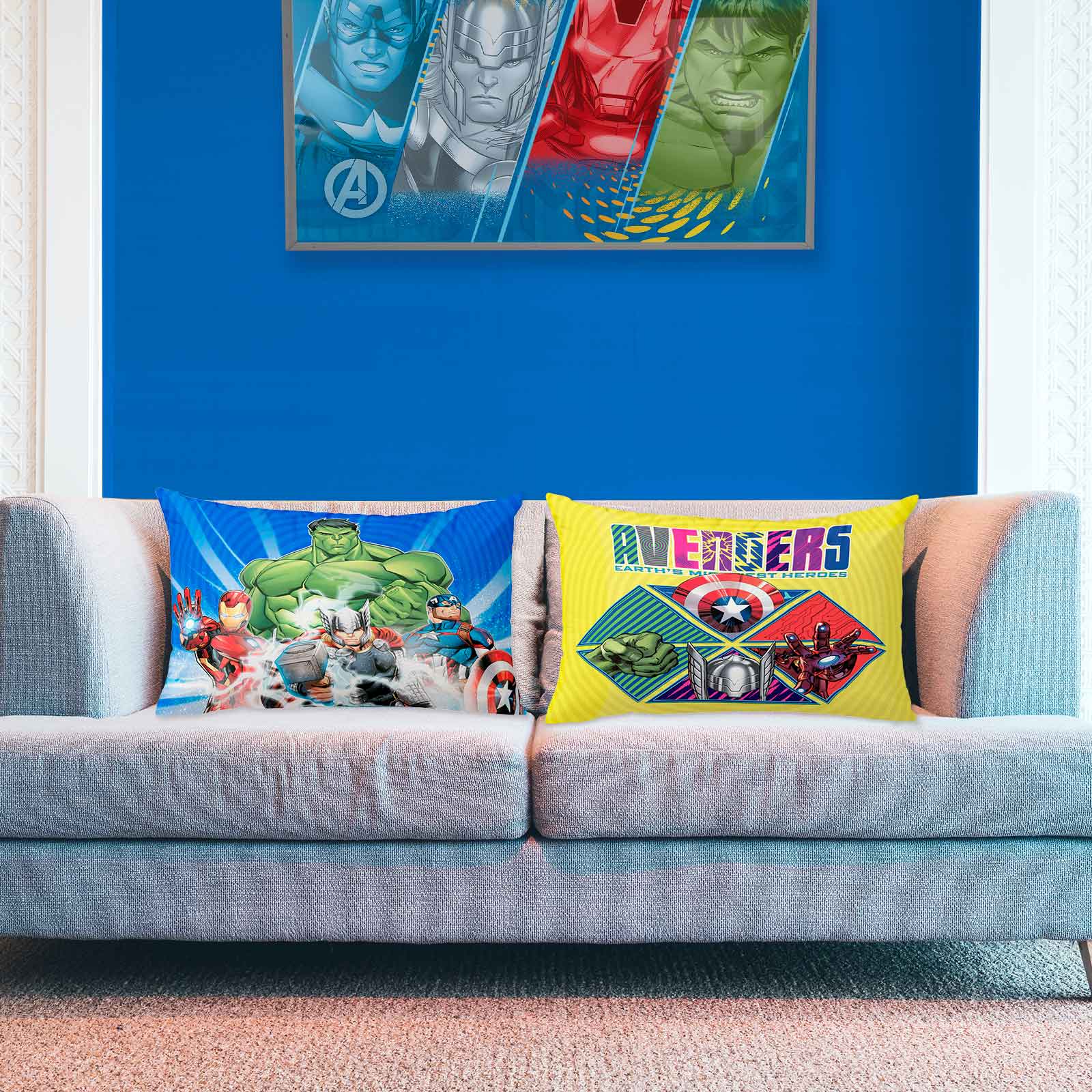 Foto 4 pulgar | Almohada Reversible Avengers Escudos