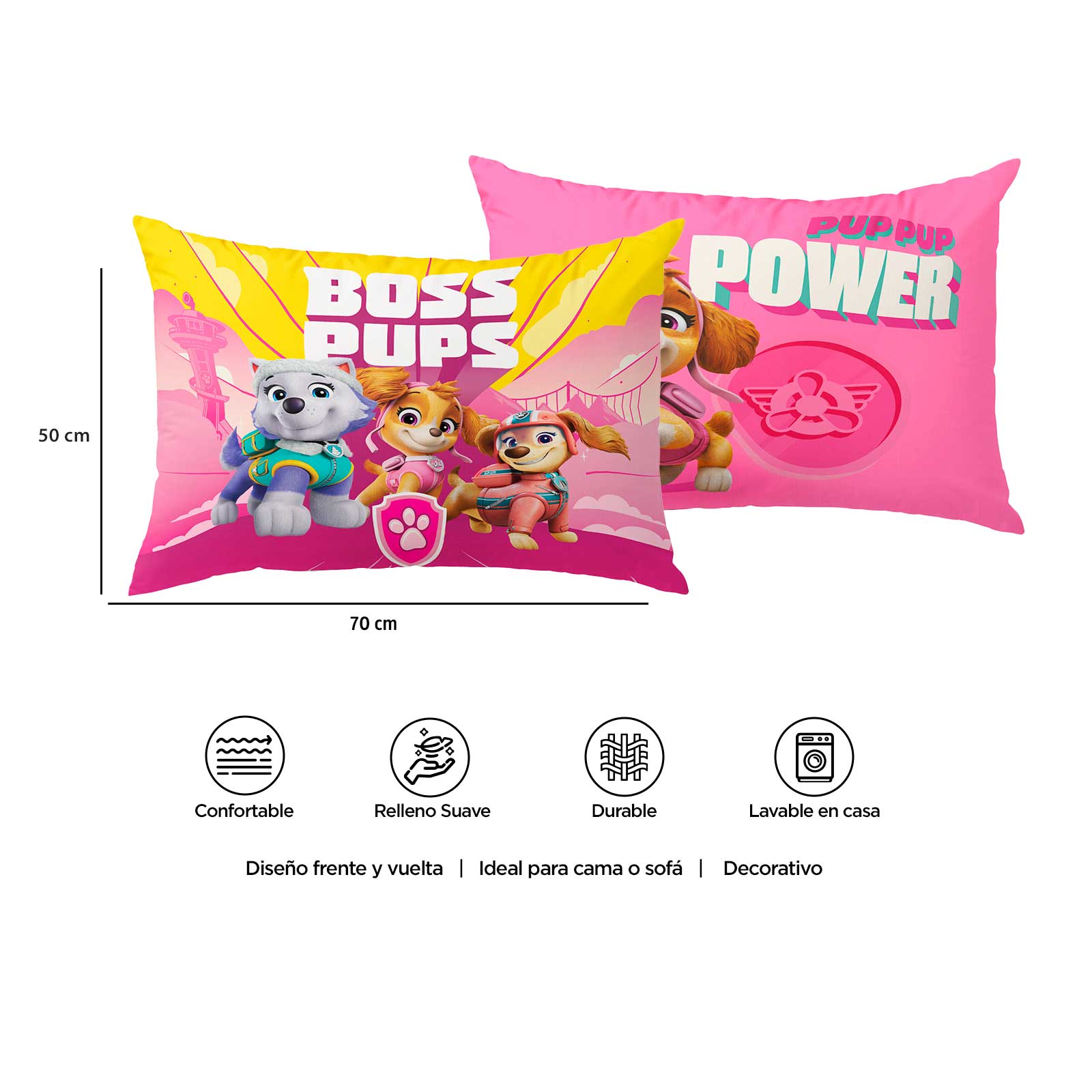 Foto 6 pulgar | Almohada Reversible Paw Patrol Boss