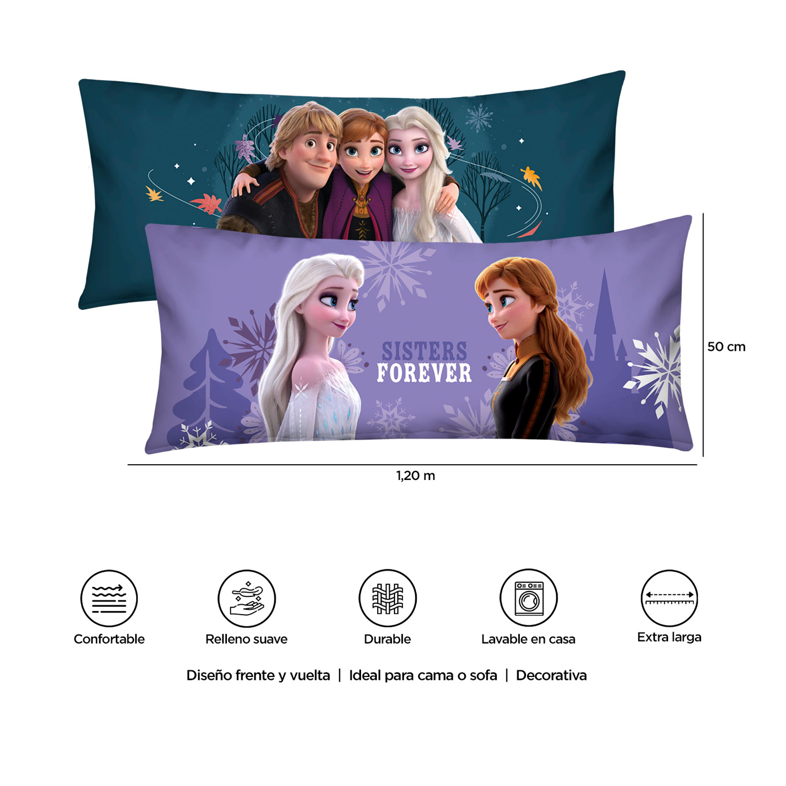 Foto 5 pulgar | Almohada Súper Jumbo Frozen Reinos