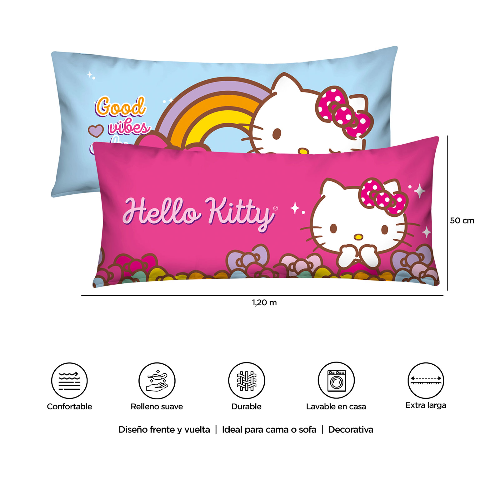 Foto 5 pulgar | Almohada Súper Jumbo Hello Kitty Good