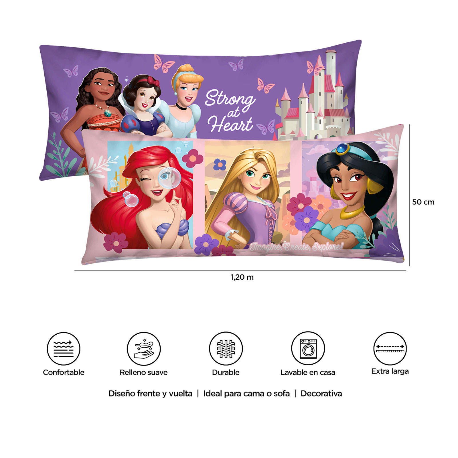 Foto 5 pulgar | Almohada Súper Jumbo Princesas Imagine