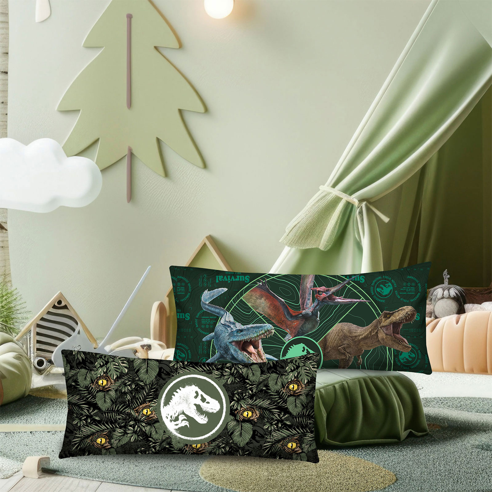 Foto 5 pulgar | Almohada Súper Jumbo Jurassic World Survival
