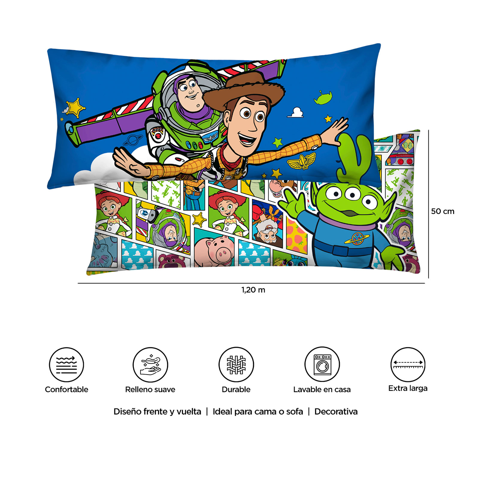 Foto 5 pulgar | Almohada Súper Jumbo Toy Story Cómic