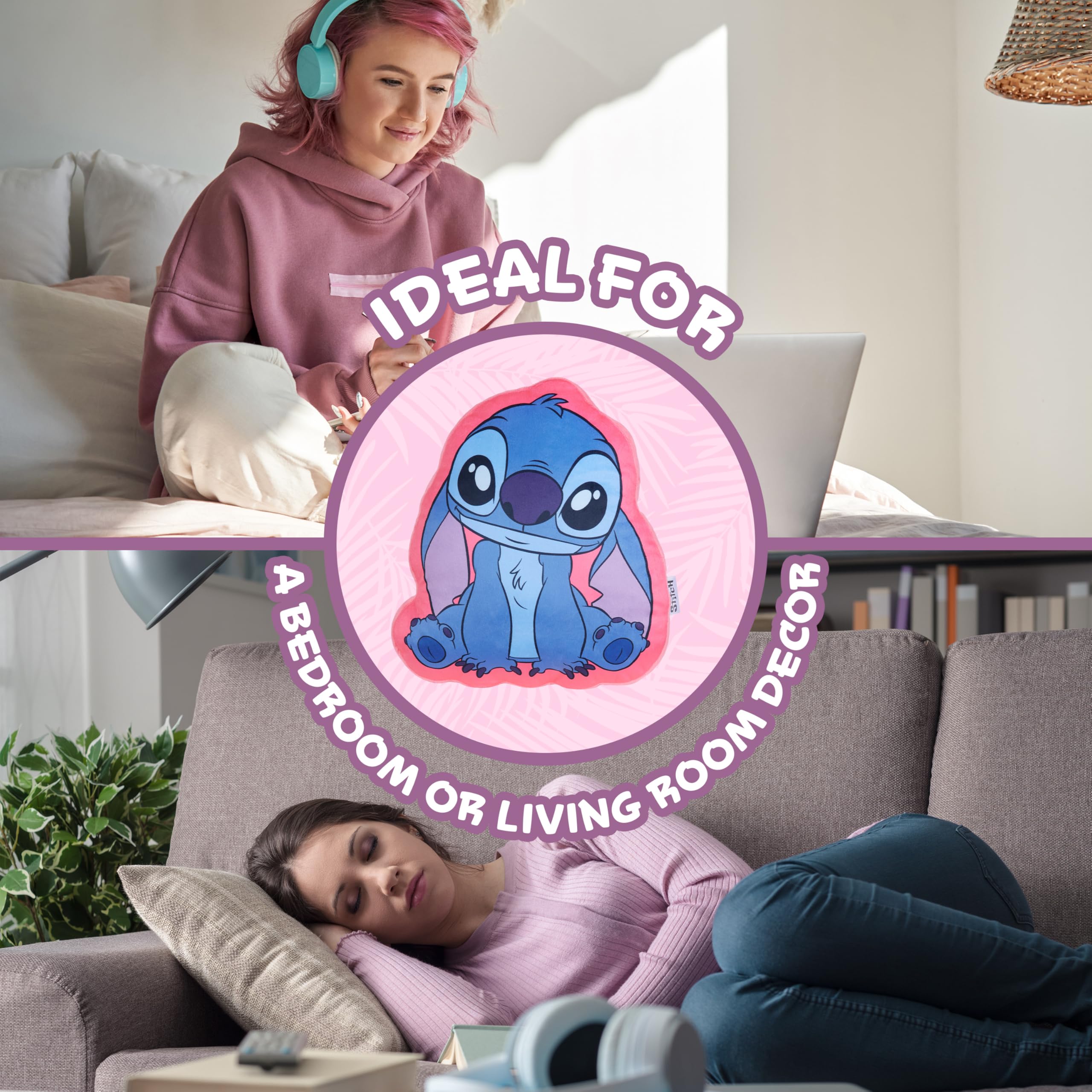 Foto 5 pulgar | Cojín De Cojín De Felpa Disney Stitch 3d Para Cama, Viajes Y Niños - Venta Internacional.