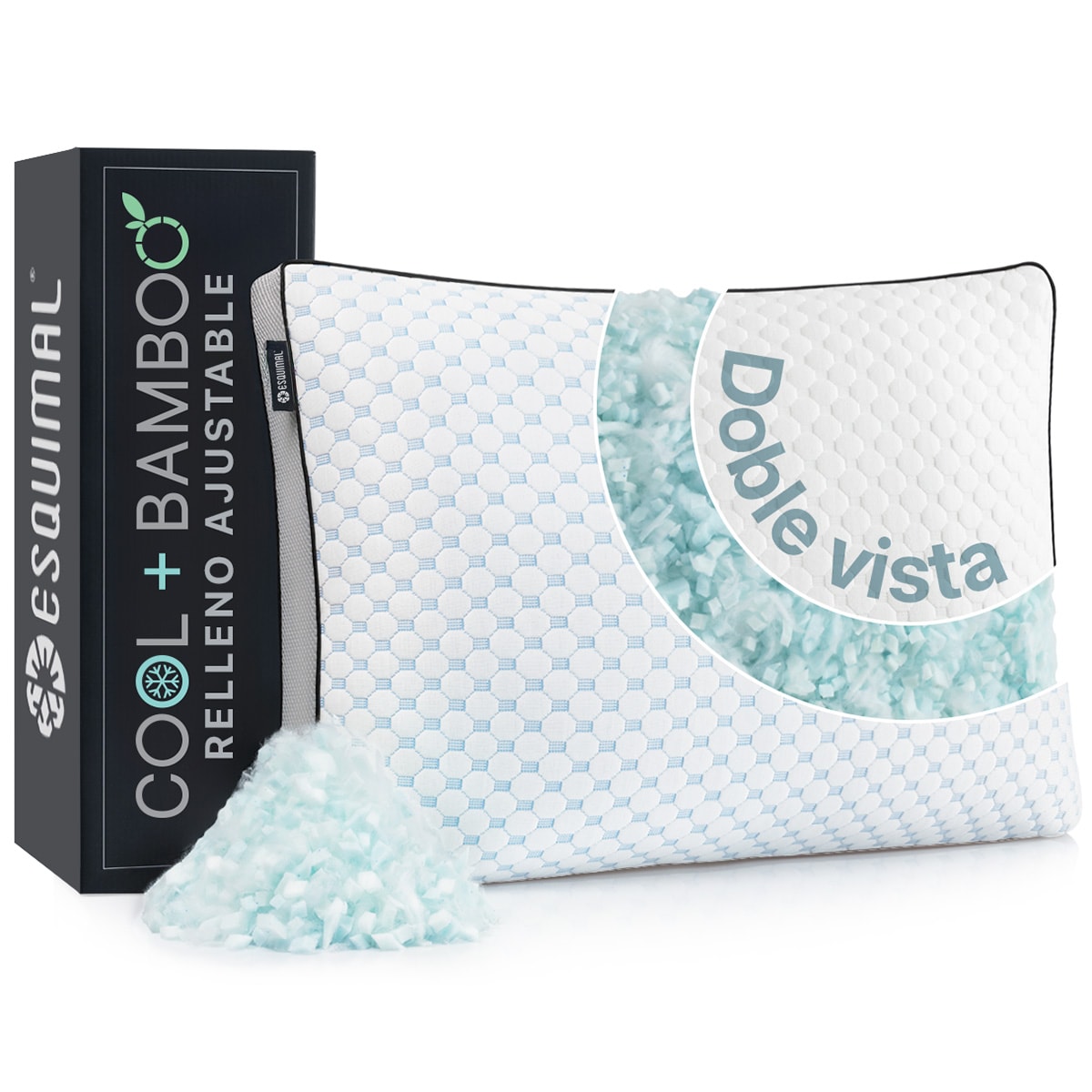 Almohada Cool +bamboo Esquimal Memory Foam Estandar Ajustable Hipoalergénica