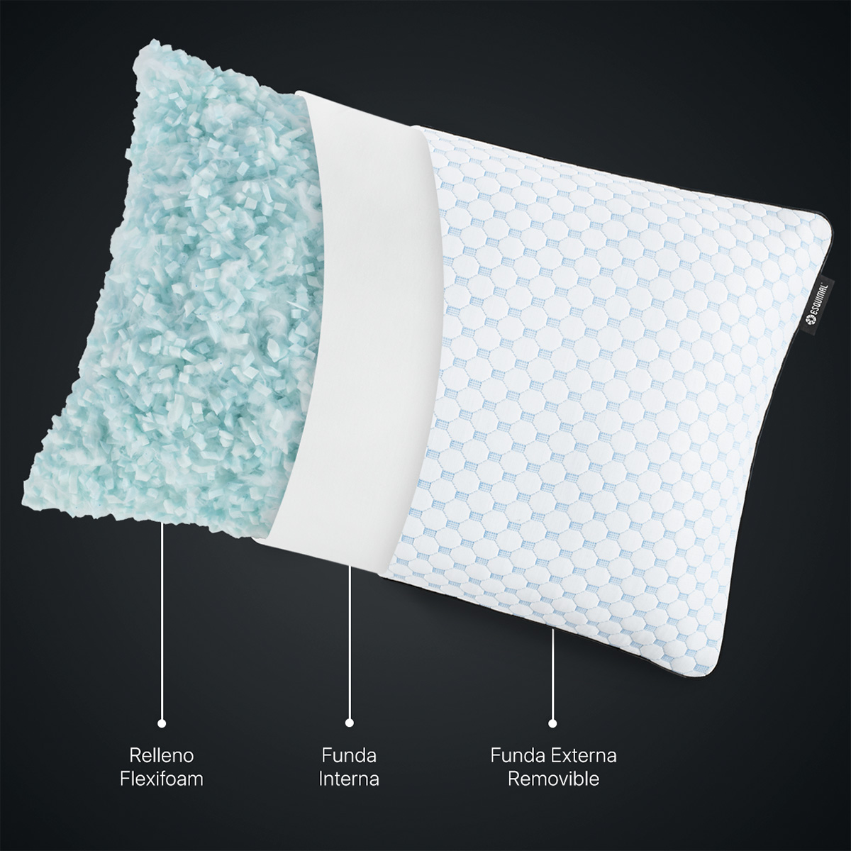 Foto 6 pulgar | Almohada Cool +bamboo Esquimal Memory Foam Estandar Ajustable Hipoalergénica