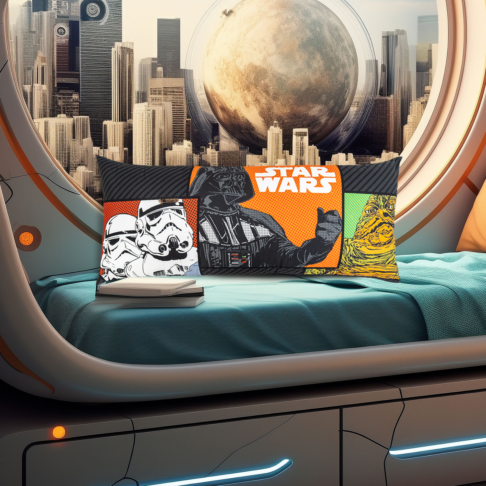 Foto 5 pulgar | Almohada Súper Jumbo Star Wars Force
