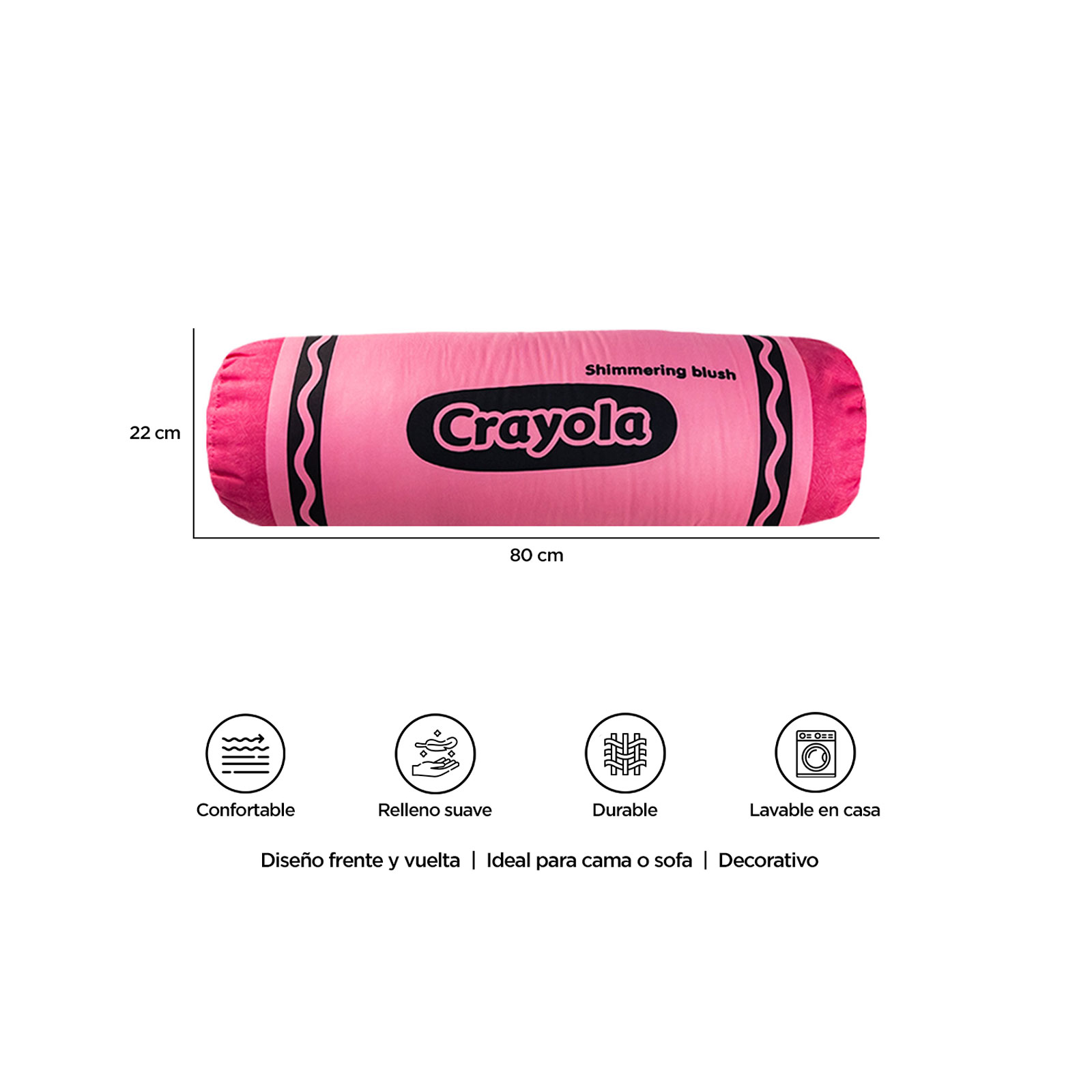 Foto 5 pulgar | Almohada Forma De Crayola Rosa