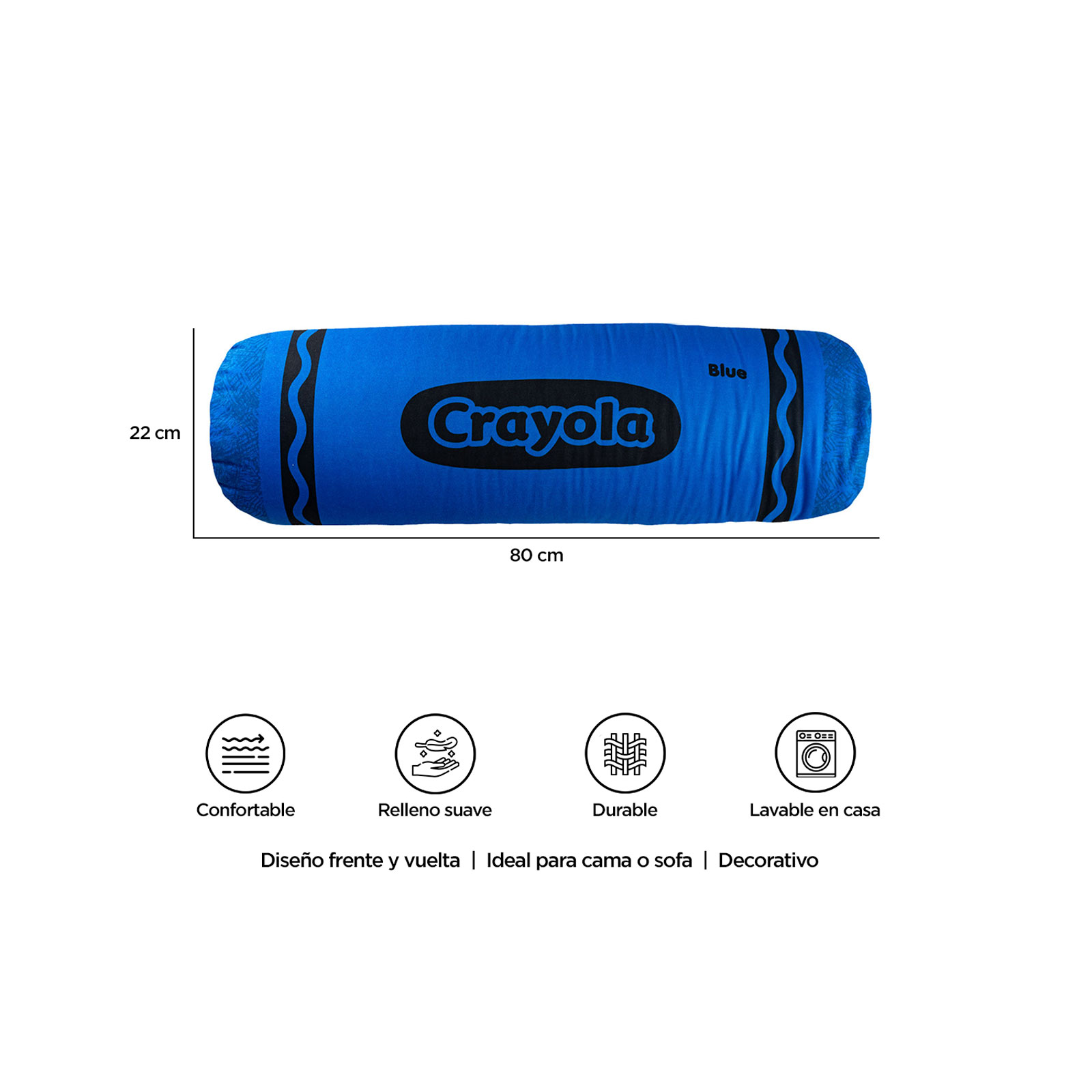 Foto 5 pulgar | Almohada Forma De Crayola Azul