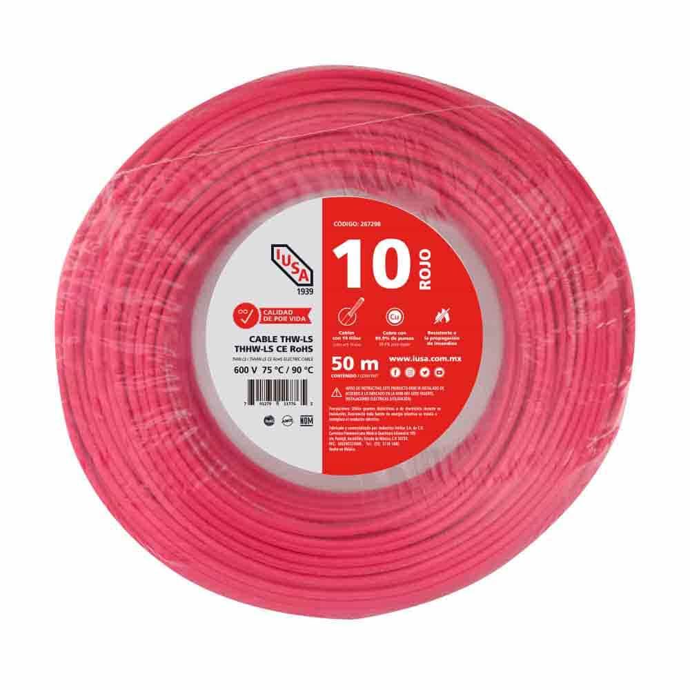 Foto 2 pulgar | Cable Thhw-ls Rohs Calibre 10 Awg Rojo 50m