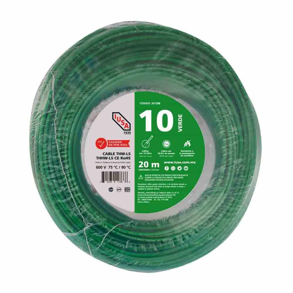 Foto 2 pulgar | Cable Thhw-ls Rohs Calibre 10 Awg Verde 20m